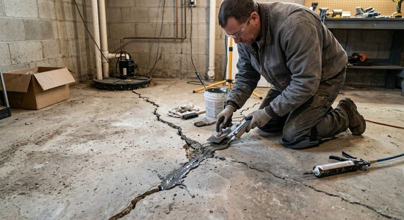 Cracked Basement Floor Repair in Aberdeen, WA