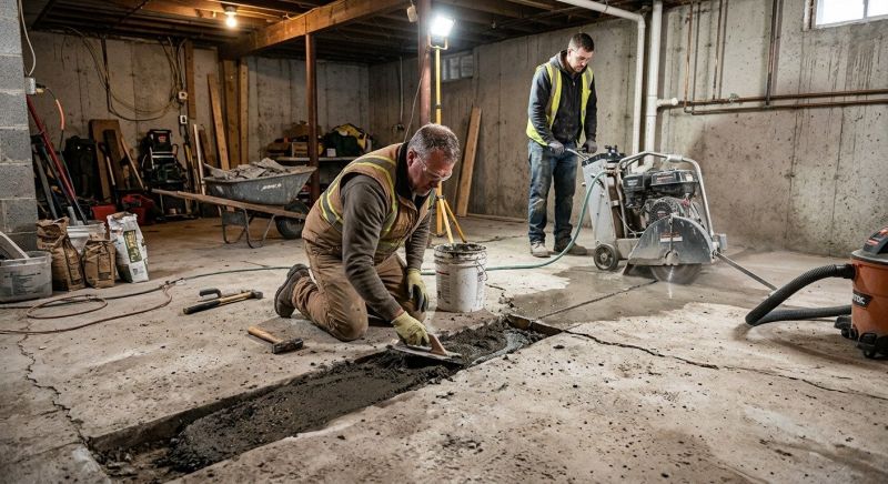 Cracked Basement Floor Repair in Aberdeen, WA